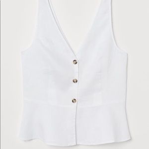 COPY - H&M V-neck Linen Peplum vest Top